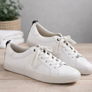 Tommy Hilfiger Twlamzey-C Sneakers White Faux Leather Shoes Lace Up Womens 8